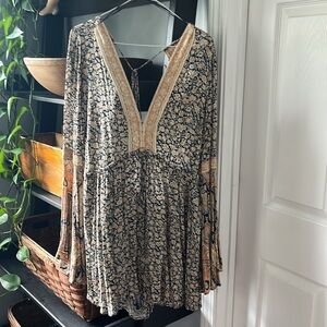 Free People Open Back Romper Size Large